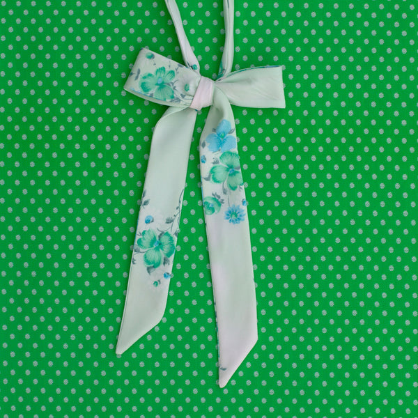 green romantic floral bow tie