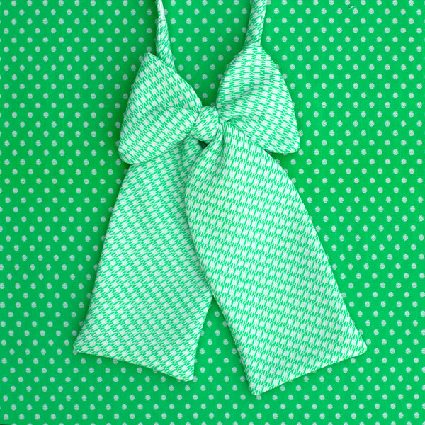 green double knit big bow tie