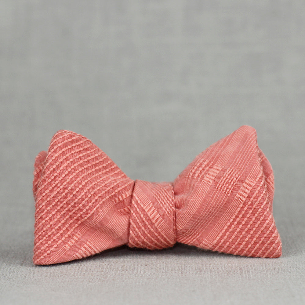 Textured coral bow tie